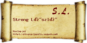 Streng László névjegykártya